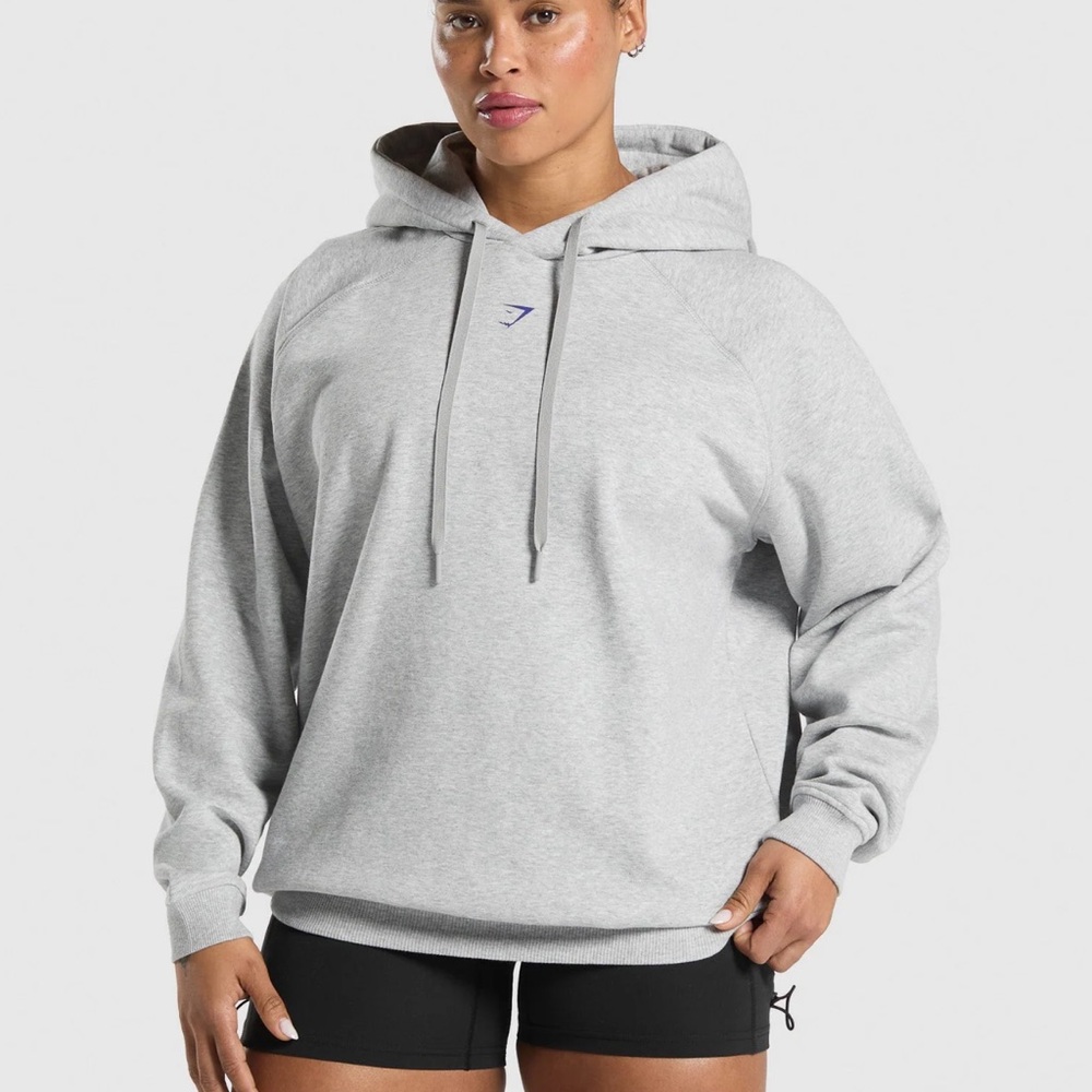 Gray Hoodie with Blue Graphic - Picture 2 of 2